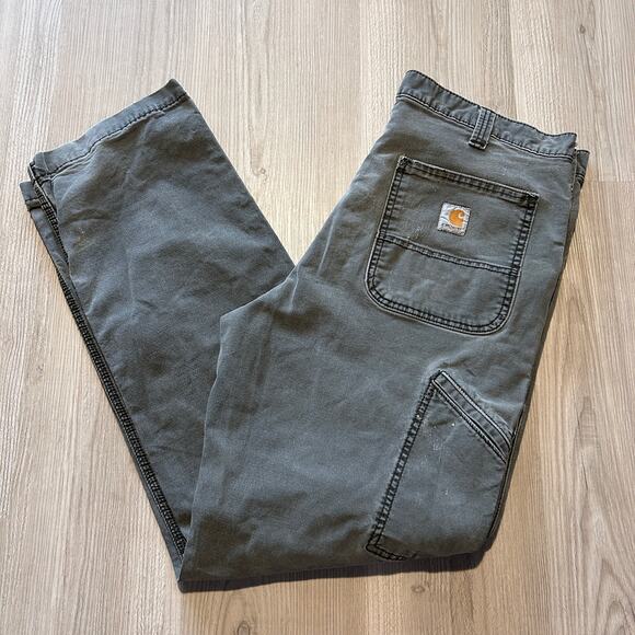 Men's Carhartt Faded Peat Green Rugged Flex Cargo Utility Work Pants Sz 36 x 32 - Picture 8 of 8